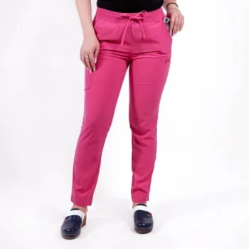 Pantaloni medicali Lotus Flex, stretch, cu snur, fucsia orhidee, TS-SP3-1