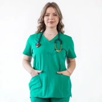 Bluza medicala Lotus Flex, stretch, verde chirurgical, TRS-NP24-1