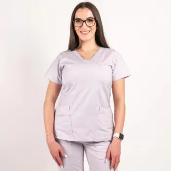 Bluza medicala Lotus Flex, stretch, mov deschis, CVC-NP4-1