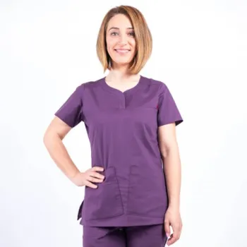 Bluza medicala Lotus Flex, stretch, visiniu, CVC-NP3-1