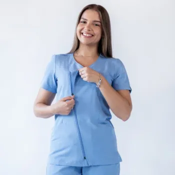 Bluza medicala Lotus Flex, stretch, albastru ciel, TRS-JK1-1