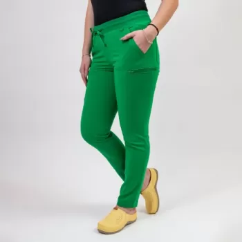 Pantaloni medicali Lotus Flex, stretch, cu snur, verde chirurgical inchis, TS-SP3-1