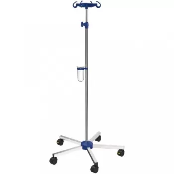 Suport pentru perfuzie cu picior din otel cromat, si 4 carlige plastic - I-N41121-1