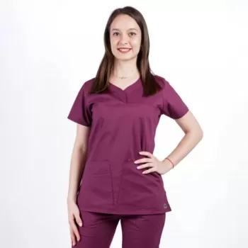 Bluza medicala Lotus Flex, stretch, wine, CVC-NP3-1