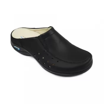 Saboti medicali din piele naturala, lavabili, Nursingcare Wash'Go Berlin, negru-1