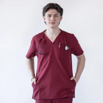 Bluza medicala Lotus Flex, stretch, visiniu, TRS-NP23-1