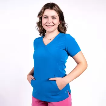 Bluza medicala Lotus Flex, stretch, albastru royal, TS-NP8-1