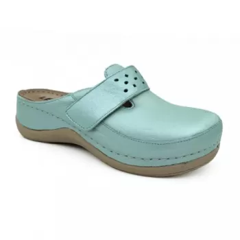 Saboti medicali, de dama, din piele, turcoaz, Leon 902-1