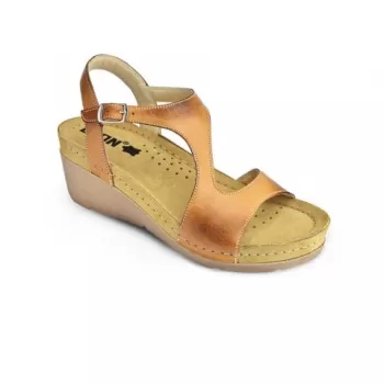 Sandale Leon 1050, de vara, din piele, maro-1