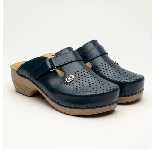 Saboti medicali Leon 159, de dama, din piele, bleumarin-1