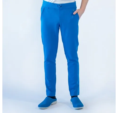 Pantaloni medicali Lotus Flex, stretch, cu snur, albastru royal, TRS-SP9-1