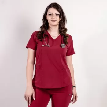 Bluza medicala Lotus Flex, stretch, visiniu, TS-NP7-1