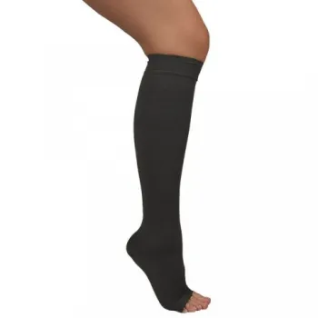 Ciorapi medicali pana la genunchi, cu varf deschis, 18-22 mmHg, negru - ARS10-1