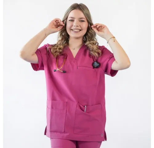 Bluza medicala Lotus Flex, stretch, fucsia orhidee, TRS-NP16-1
