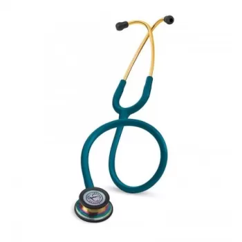 Stetoscop 3M™ Littmann® Classic III, Turcoaz inchis, capsula curcubeu (Caribbean Blue/Rainbow)-1