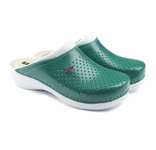 21-Saboti-medicali--unisex--din-piele--verde--Leon-PU100