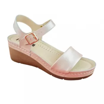 Sandale Leon 1070, de vara, din piele, somon-1