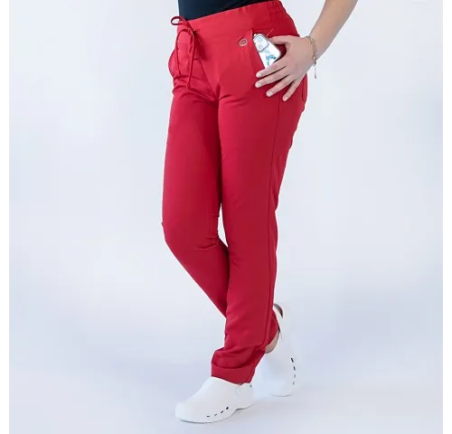 8-Pantaloni-medicali-Lotus-Flex--stretch--cu-snur--rosu--TRS-SP9