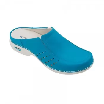 Saboti medicali din piele naturala, lavabili, Nursingcare Wash'Go Berlin, albastru deschis-1