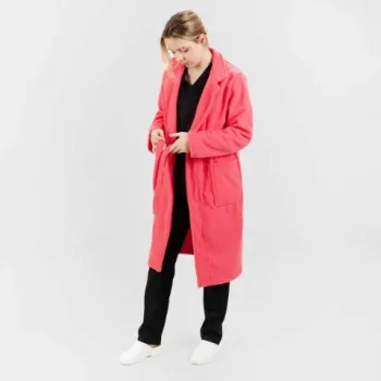 Halat polar, model lung, roz coral-1