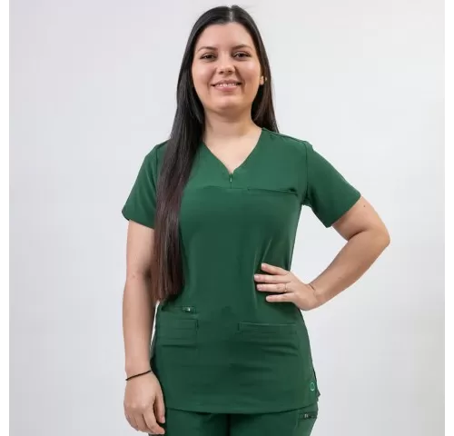 Bluza medicala Lotus Flex, stretch, verde hunter, TS-NP10-1