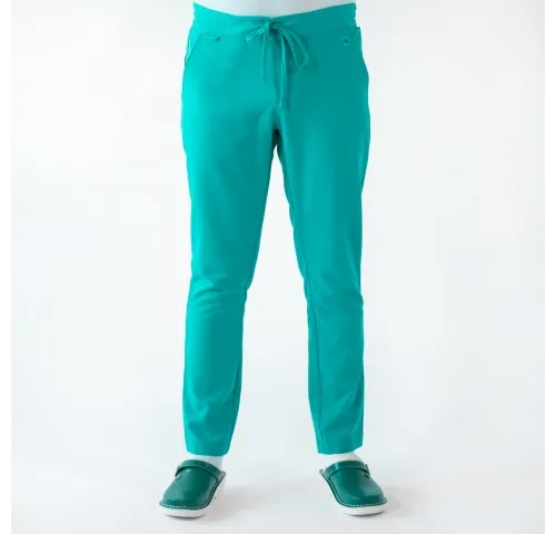 Pantaloni medicali Lotus Flex, stretch, cu snur, aqua, TRS-SP9-1