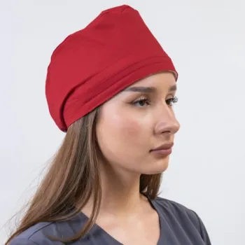Boneta medicala stretch Lotus Flex, rosu, CVC-HN3-1