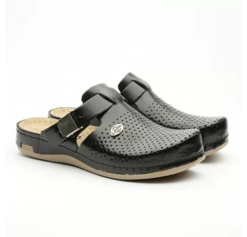 Saboti medicali, de dama, din piele, negru, Leon 950-1