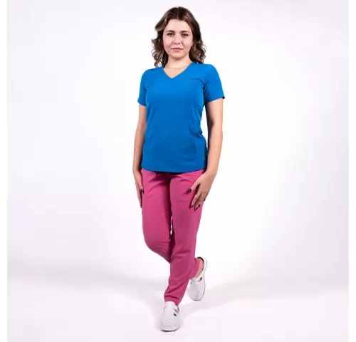 20-Costum-medical-Lotus-Flex--stretch--albastru-royal-fucsia-orhidee--TS-NP8-TS-SP3