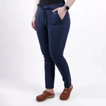 Pantaloni medicali Lotus Flex, stretch, cu snur, bleumarin, TRS-SP9-1