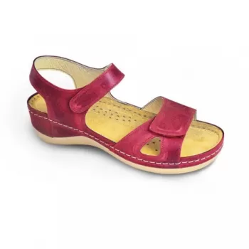 Sandale dama, din piele, de vara, Leon 935, rosu-1