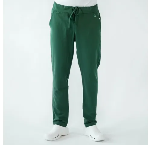 Pantaloni medicali Lotus Flex, stretch, cu snur, verde Hunter, TRS-SP9-1