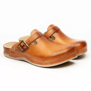 Saboti medicali, de barbati, din piele, maro, Leon 707M-1