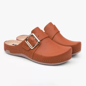 Saboti medicali Leon 971 Bakkar, de dama, din piele, maro mat-1