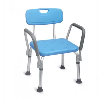 Scaun pentru baie cu spatar si manere, dreptunghiular - FS7985LA-1