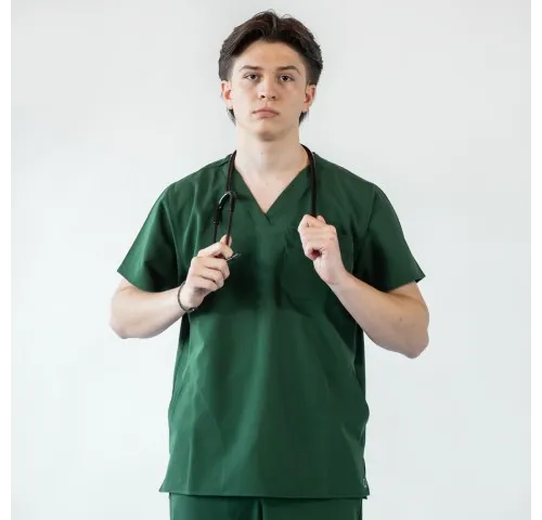 Bluza medicala Lotus Flex, stretch, verde Hunter, TRS-NP23-1