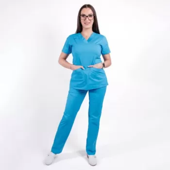 Costum medical Lotus Flex, stretch, albastru deschis, CVC-NP1 CVC-SP2-1