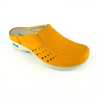 Saboti medicali din piele naturala, lavabili, Nursingcare Wash'Go Berlin, mustariu-1