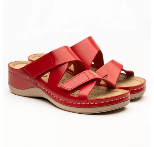 24-Saboti-dama--de-vara--din-piele--inchidere-cu-scai--Leon-906--rosu