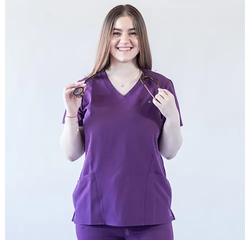 Bluza medicala Lotus Flex, stretch, wine, TRS-NP24-1