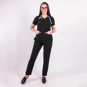 Costum medical Lotus Flex, stretch, negru, TS-NP10 TS-SP3-1