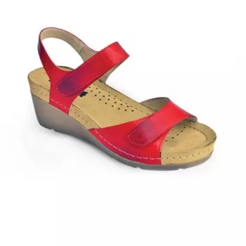 Sandale Leon 1041, din piele, de vara, rosu-1