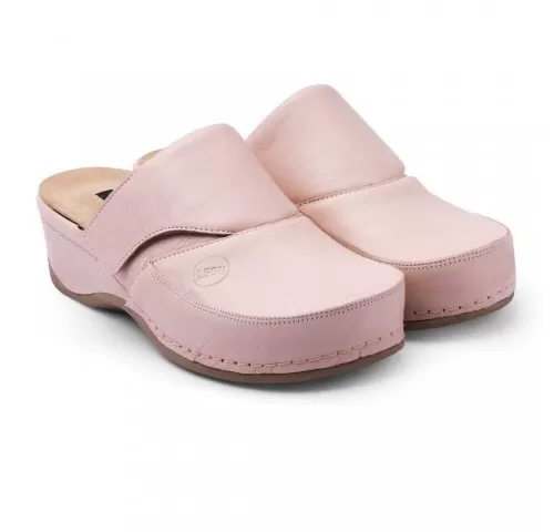 Saboti medicali Leon 2019, de dama, din piele, roz pudrat-1