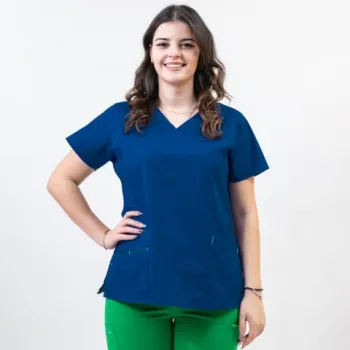 Bluza medicala Lotus Flex, stretch, albastru royal, CVC-NP4-1