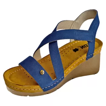 Sandale dama, din piele, de vara, Leon 1005, albastru-1