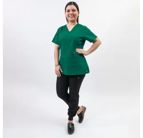 1-Costum-medical-Lotus-Flex--stretch--verde-hunter-negru--CVC-NP1-TS-SP4